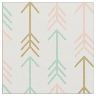 Tecido Seafoam Peach e setas Douradas