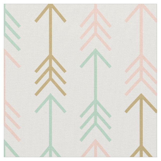 Tecido Seafoam Peach e setas Douradas (Detalhe)