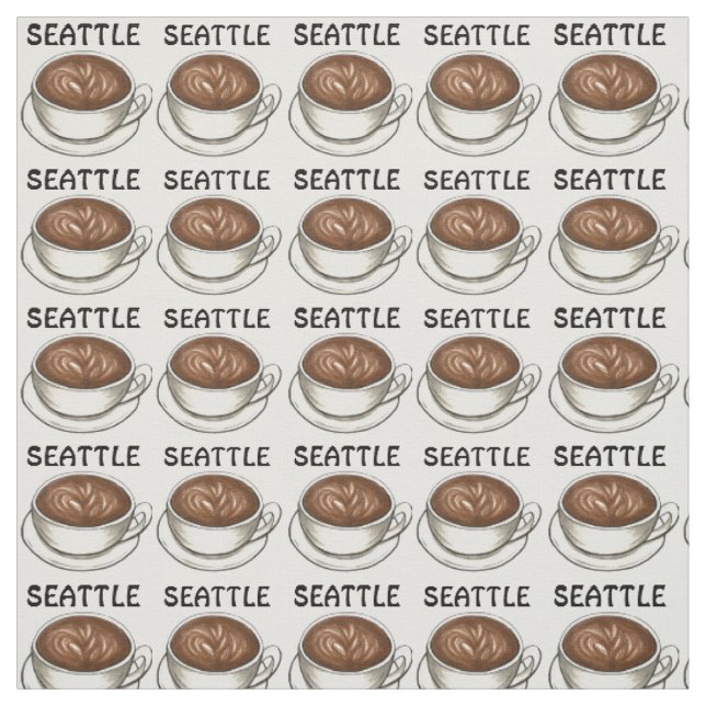 Tecido Seattle WA Café Compro Café Latte Barista Cafeine (Modelo)