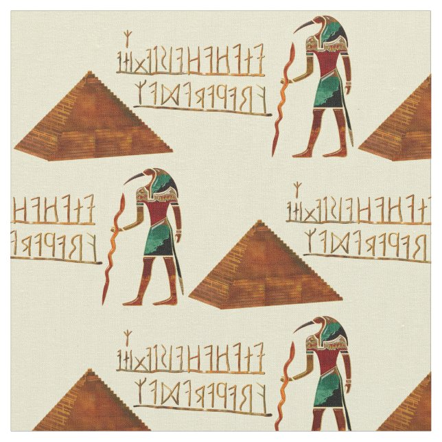 Tecido Segredos Antigos THOTH 3D Egípcio Scifi 2 (Detalhe)