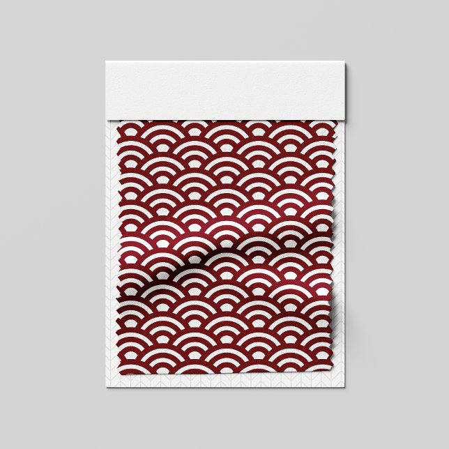 Tecido Seigaiha, Ondas, Japonês, Burgundy e Branco (Criador carregado)
