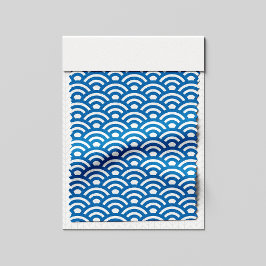 Tecido Seigaiha, Waves, Japanese, Blue and White