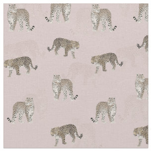 Tecido Selva de Leopardo Rosa Moderna