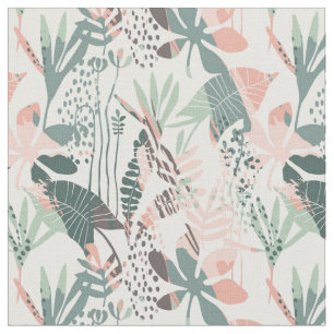 Tecido Selva Floral Tropical de Pastel, única e elegante