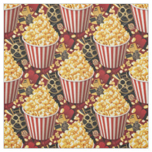 Tecido Sem Costura de Pipoca para Noite de Cinema