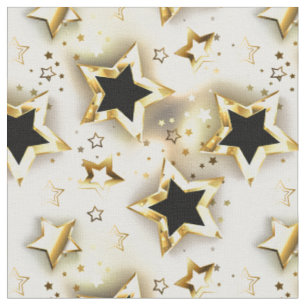 Tecido Sem costura leve com estrelas douradas
