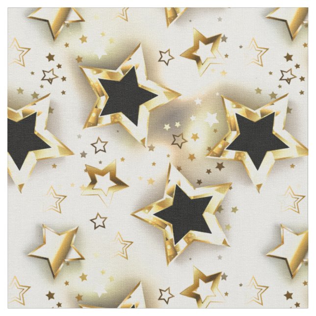 Tecido Sem costura leve com estrelas douradas (Detalhe)
