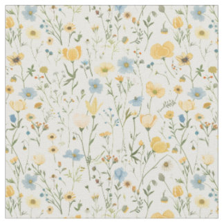 Tecido Semeadura de Flores Silvestres de Prado
