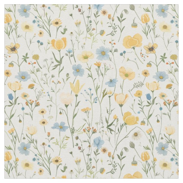 Tecido Semeadura de Flores Silvestres de Prado (Detalhe)