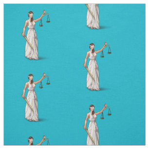 Tecido Senhora Justiça - azul do mergulhador