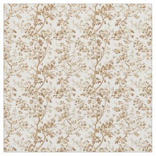 Tecido Sepia Toile com Rosas e ramificações