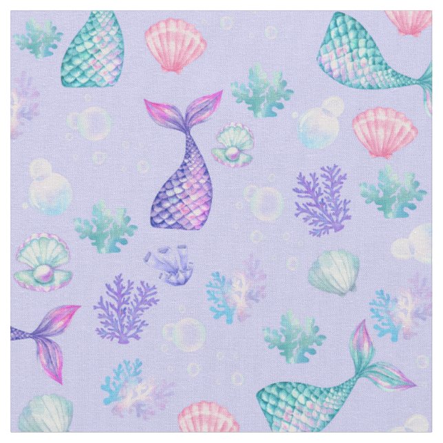 Tecido Sereias Sonham com Pastel Purple (Detalhe)