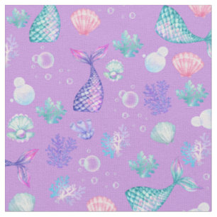 Tecido Sereias Sonham com Roxo