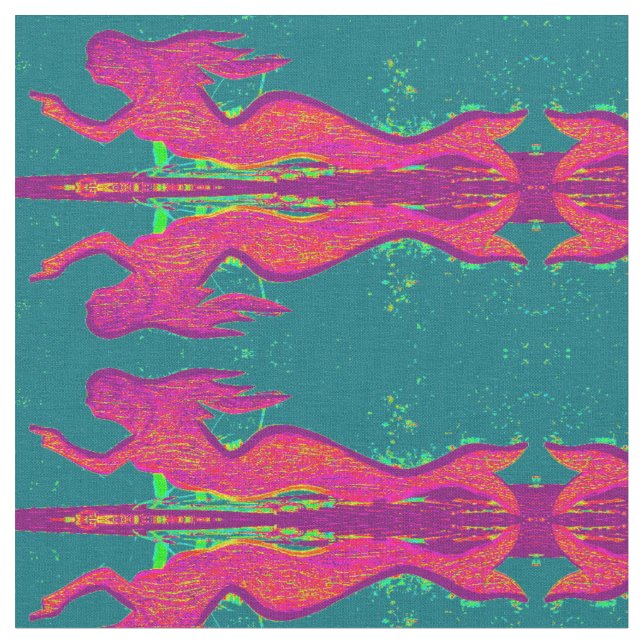 Tecido sereias vermelhas refletoras (Detalhe)