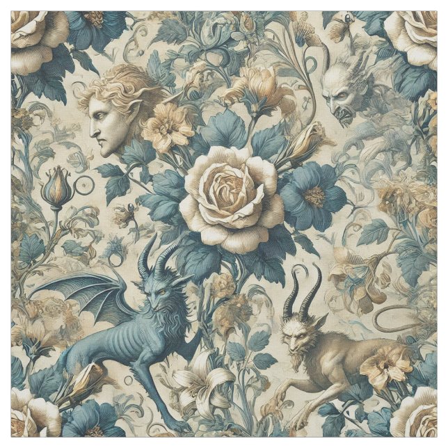 Tecido Serenada Gótica - Azulejo da Declaração Vitoriana  (Modelo)