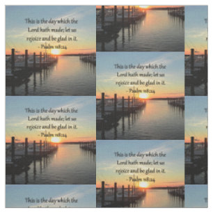 TECIDO SERENE PSALM 118:24 SUNSET SOBRE O LAGO