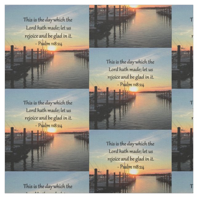 TECIDO SERENE PSALM 118:24 SUNSET SOBRE O LAGO (Modelo)