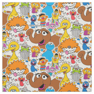 Tecido Sesame Street Pals Doodley Patterno