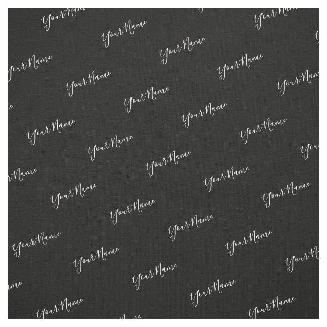 Tecido Seu Nome Tipografia Branca (Modelo)