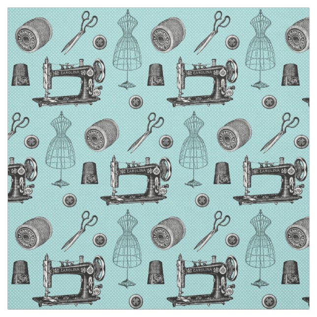 Tecido Sewing do Aqua do vintage (Modelo)