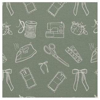 Tecido Sewing Themed Pattern Fabric
