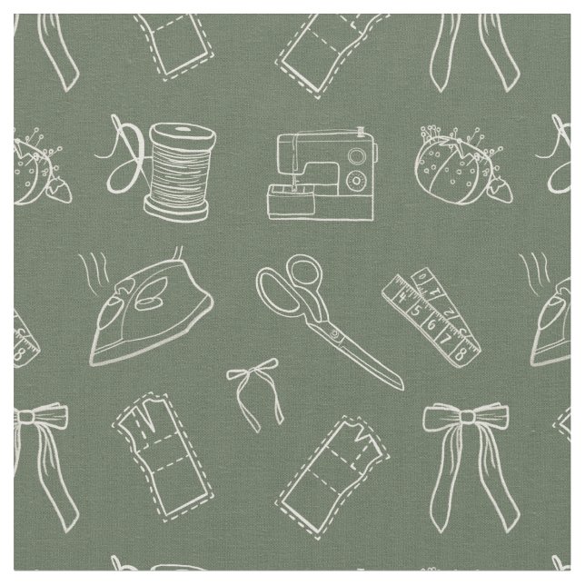 Tecido Sewing Themed Pattern Fabric (Detalhe)
