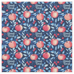 Tecido Shanah Tovah com maçãs