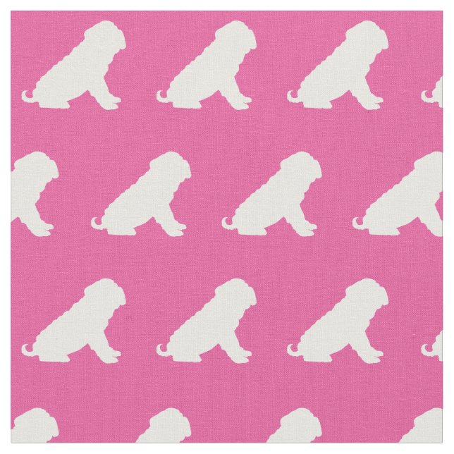 Tecido Shar Pei Cachorro Silhueta Rosa (Detalhe)