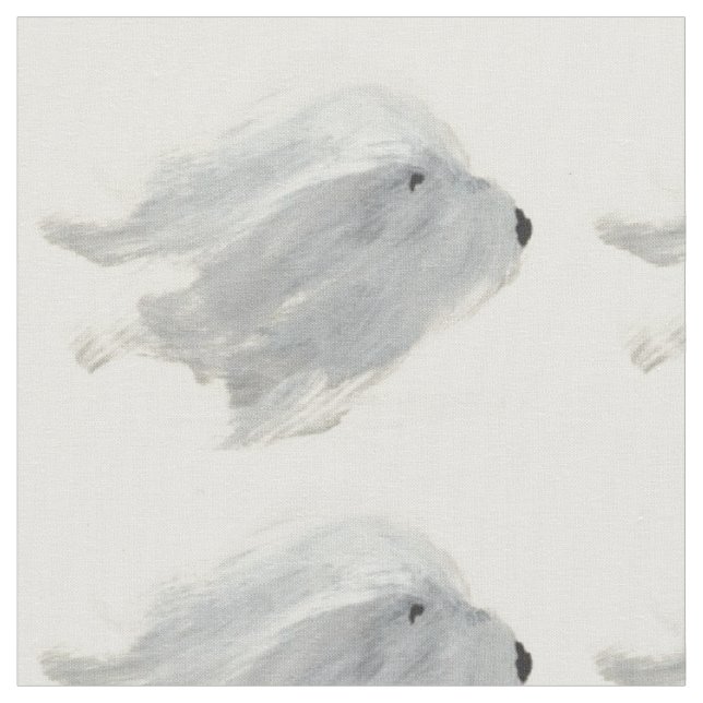 Tecido Sheepdog inglês velho Blowin no vento (Detalhe)