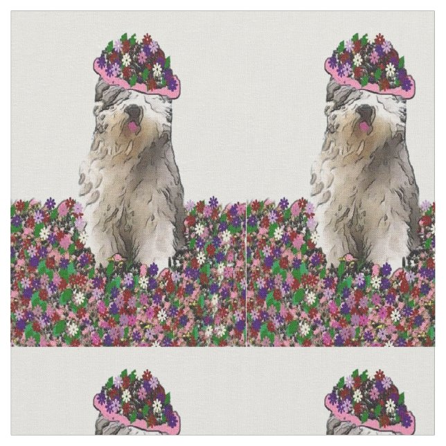 Tecido Sheepdog inglês velho de Martha (Detalhe)