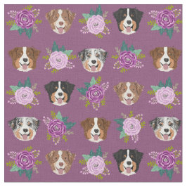 Tecido Shepherd australiano enfrenta floral roxo