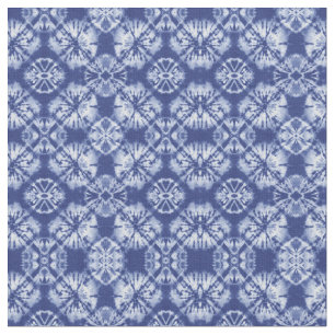 Tecido Shibori Indigo Blue Tie Dye Abstrato Patterno