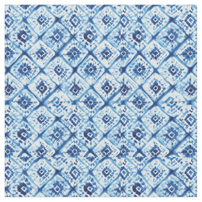 Tecido Shibori Tie Dye Indigo Blue Abstrato (Detalhe)
