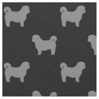 Shih Tzu Dog Silhouettes Cinzas e Preto Padrão