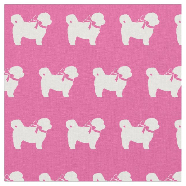 Tecido Shih Tzu Silhouette Pet Pink (Detalhe)