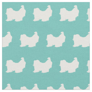 Tecido Shih Tzu Silhouette Pet Teal