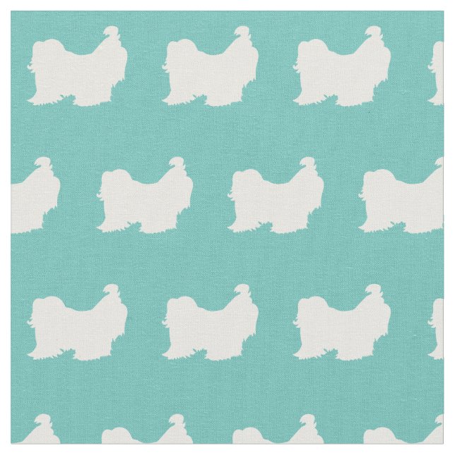 Tecido Shih Tzu Silhouette Pet Teal (Detalhe)
