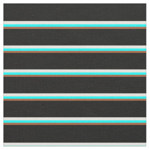 Tecido Siena, Cyan, Beige & Black Patternos de Stripes