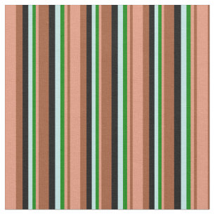 Tecido Siena, Salmão Escuro, Verde, Turquesa e Preto