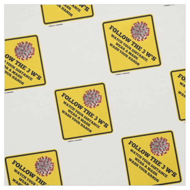 Tecido Siga o sinal de 3 W's Watch Veste Mask Wash Hands (Modelo)