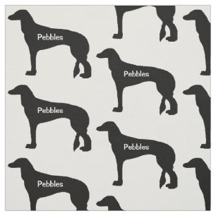 Tecido Silhouette de Cachorro Saluki Personalizado