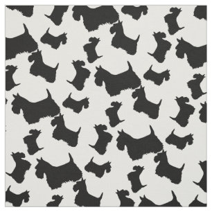 Tecido Silhouettes de cão-mouro escocês