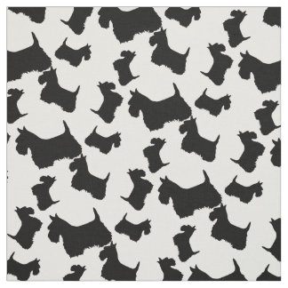 Tecido Silhouettes de cão-mouro escocês