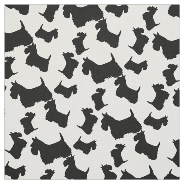 Tecido Silhouettes de cão-mouro escocês (Modelo)