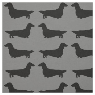 Tecido Silhueta de cabelos compridos do Dachshund