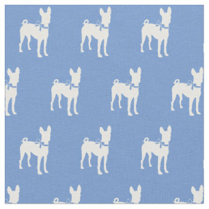 Tecido Silhueta de Cachorro Basenji Azul Claro Pet