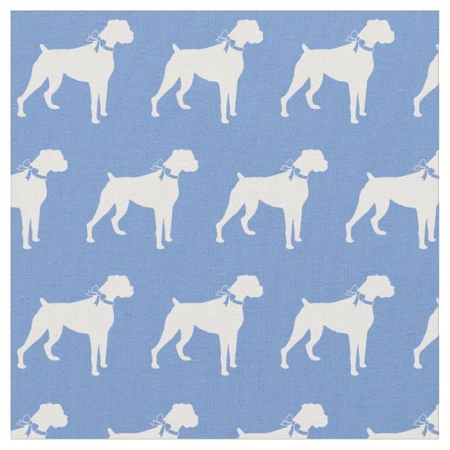 Tecido Silhueta de Cachorro Boxer Pet Azul Claro (Detalhe)