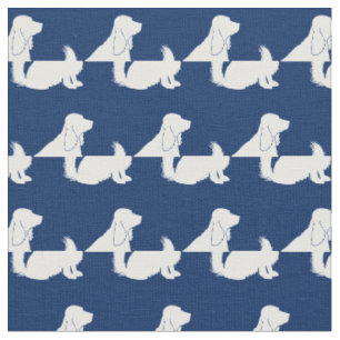 Tecido Silhueta de Cachorro Cocker Spaniel Azul Marinho