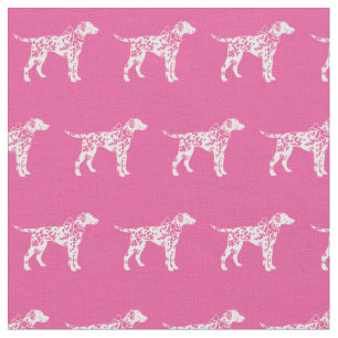 Tecido Silhueta de Cachorro Dálmata Rosa Pet