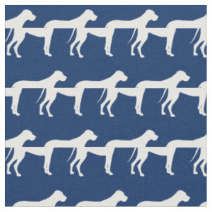 Tecido Silhueta de Cachorro Dogue Alemão Azul Marinho